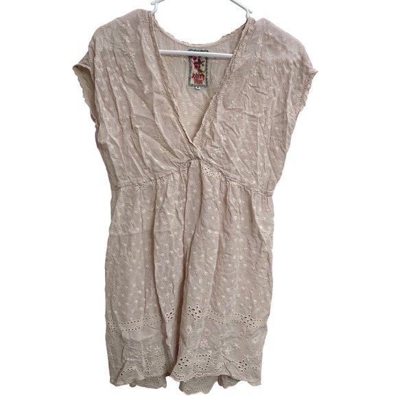 Johnny Was Tops - Johnny Was Cupro Embroidered Baby Pink Tunic Babydoll Top Boho Coquette Dainty S